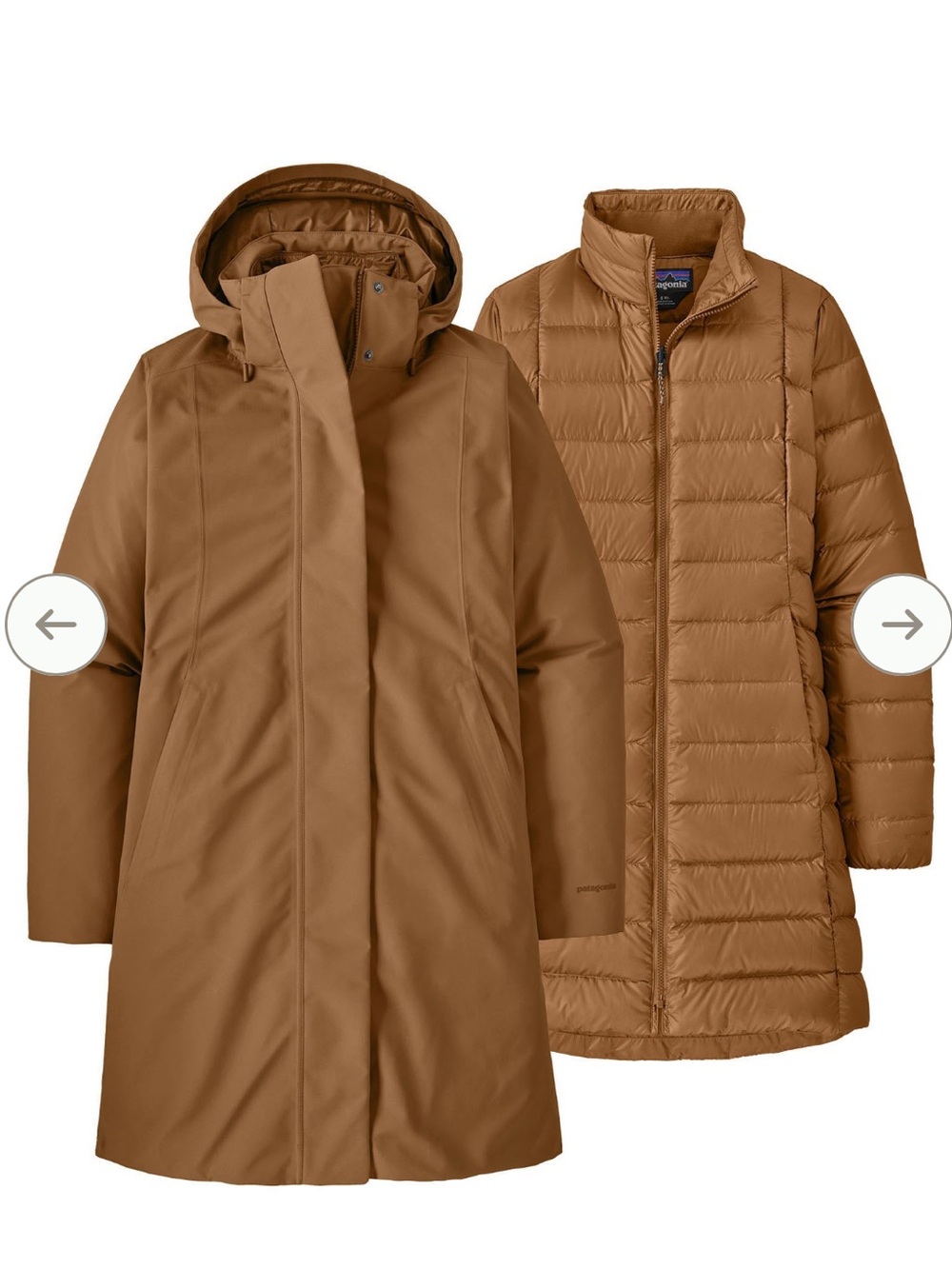NEW Patagonia Tres 3-in-1 Parka - Small - Deer Brown